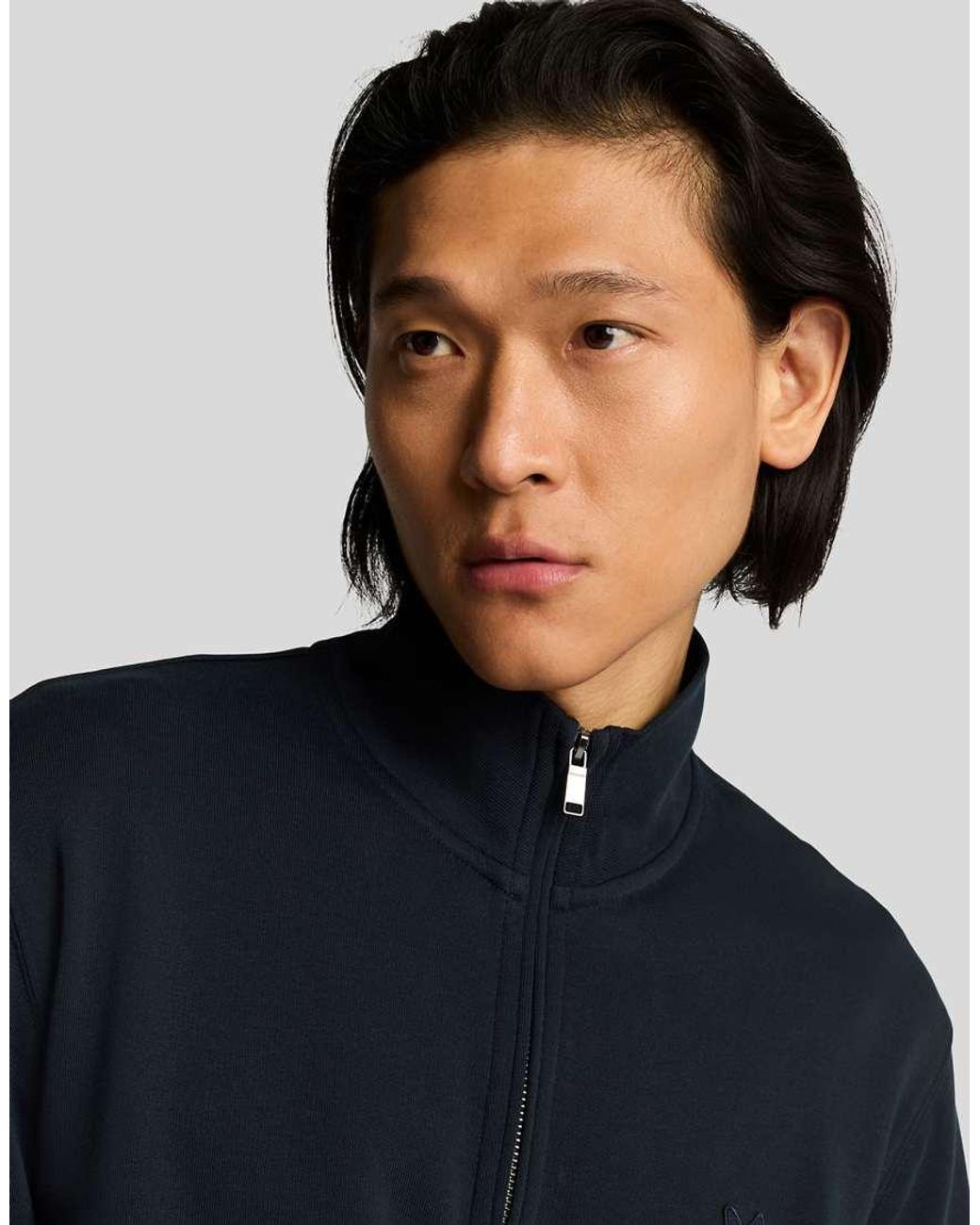 Lyle & Scott Blue Lyle & Scott Superfine Quarter Zip Sweatshirt for men