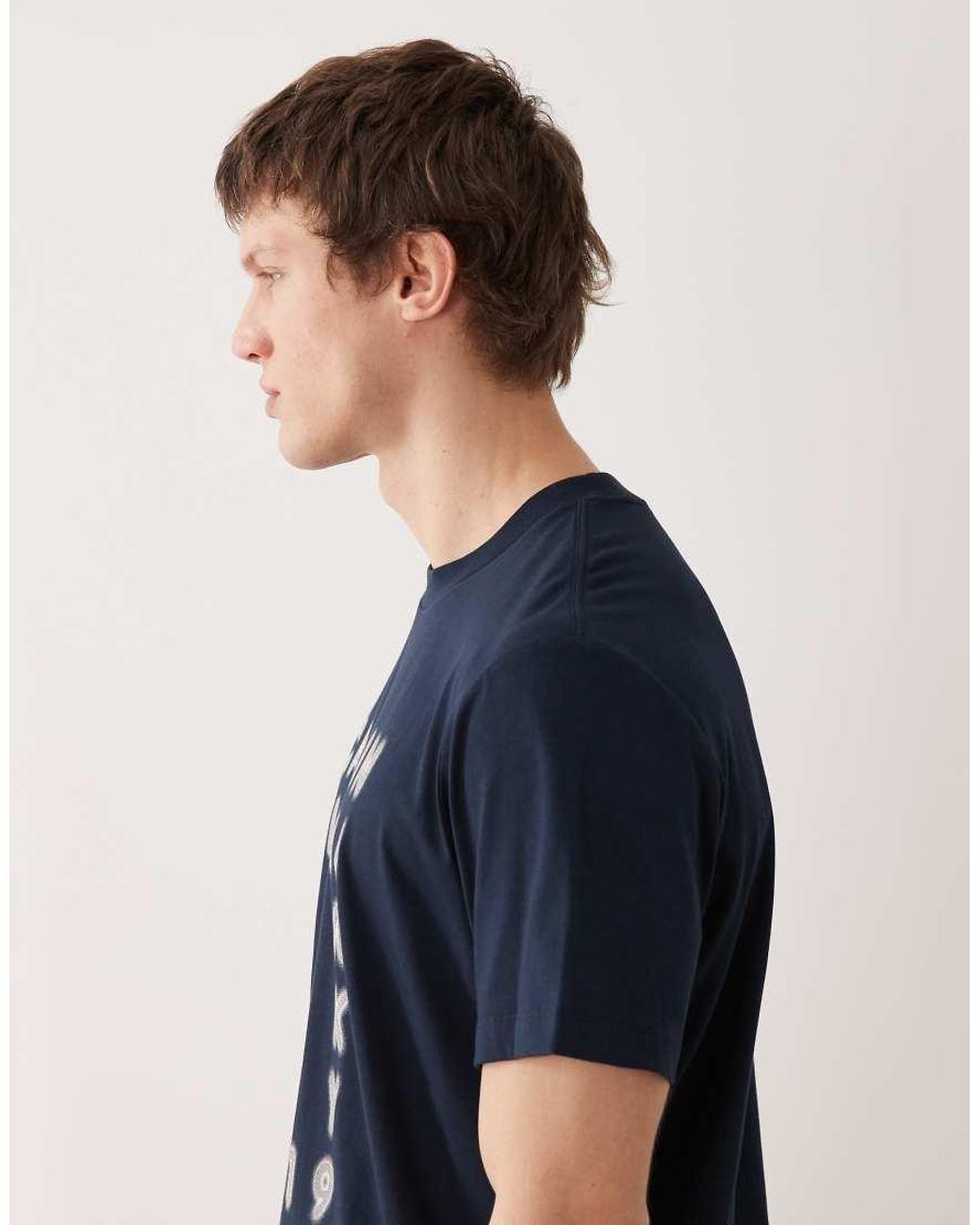 Calvin Klein Blue Centre Front Graphic Print T-shirt for men