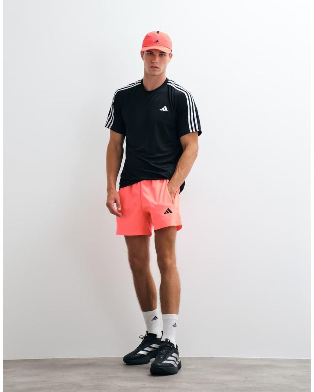 Adidas Originals Red Adidas Training Tech Essentials Woven Shorts for men