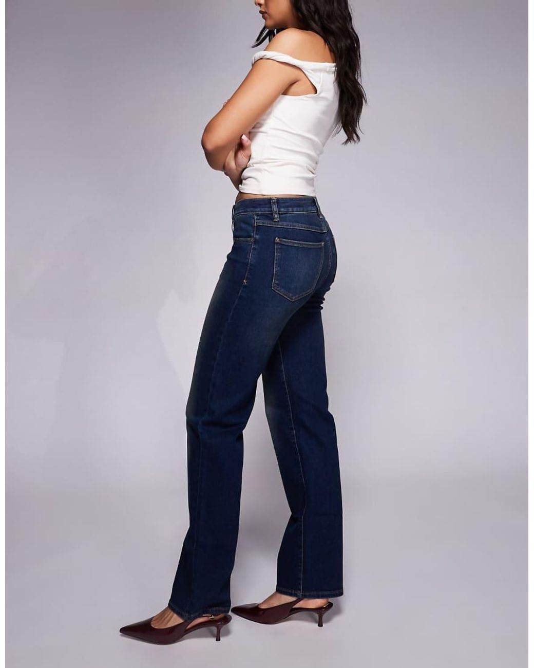 Abrand Jeans Blue 99 Low Rise Straight Leg Jean