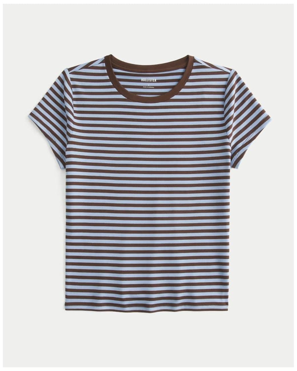 Hollister Blue Soft Seamless Fabric Crew Baby Tee