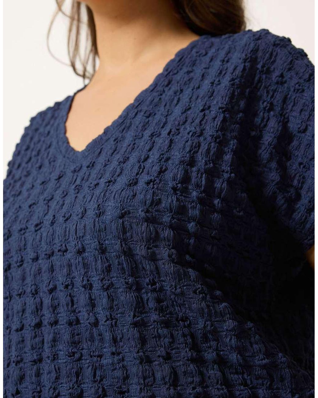 Yours Clothing Blue Bubble Textured T-Shirt