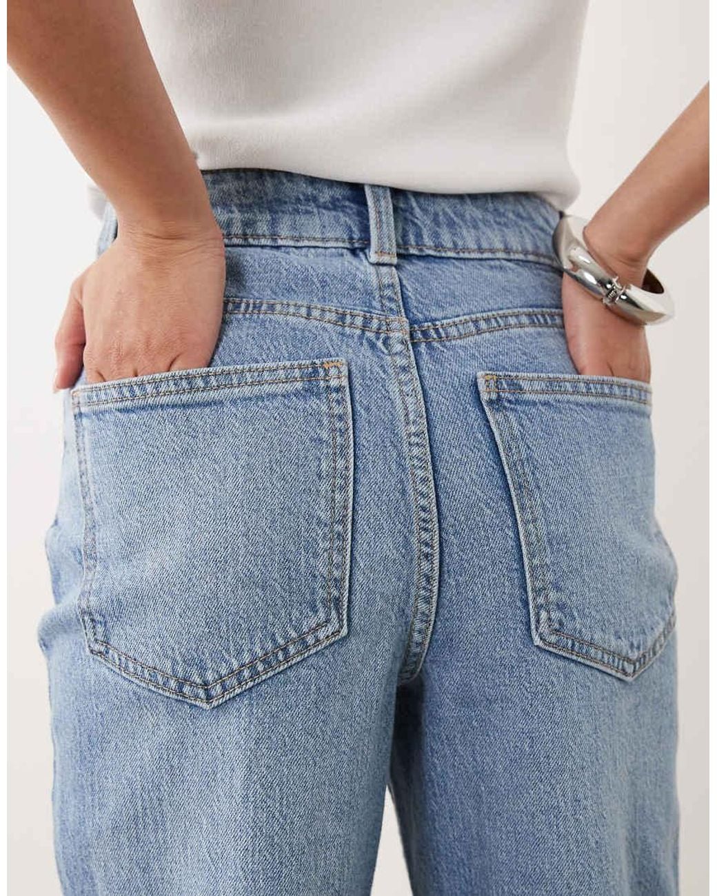New Look Blue Tori Ripped Mom Jean