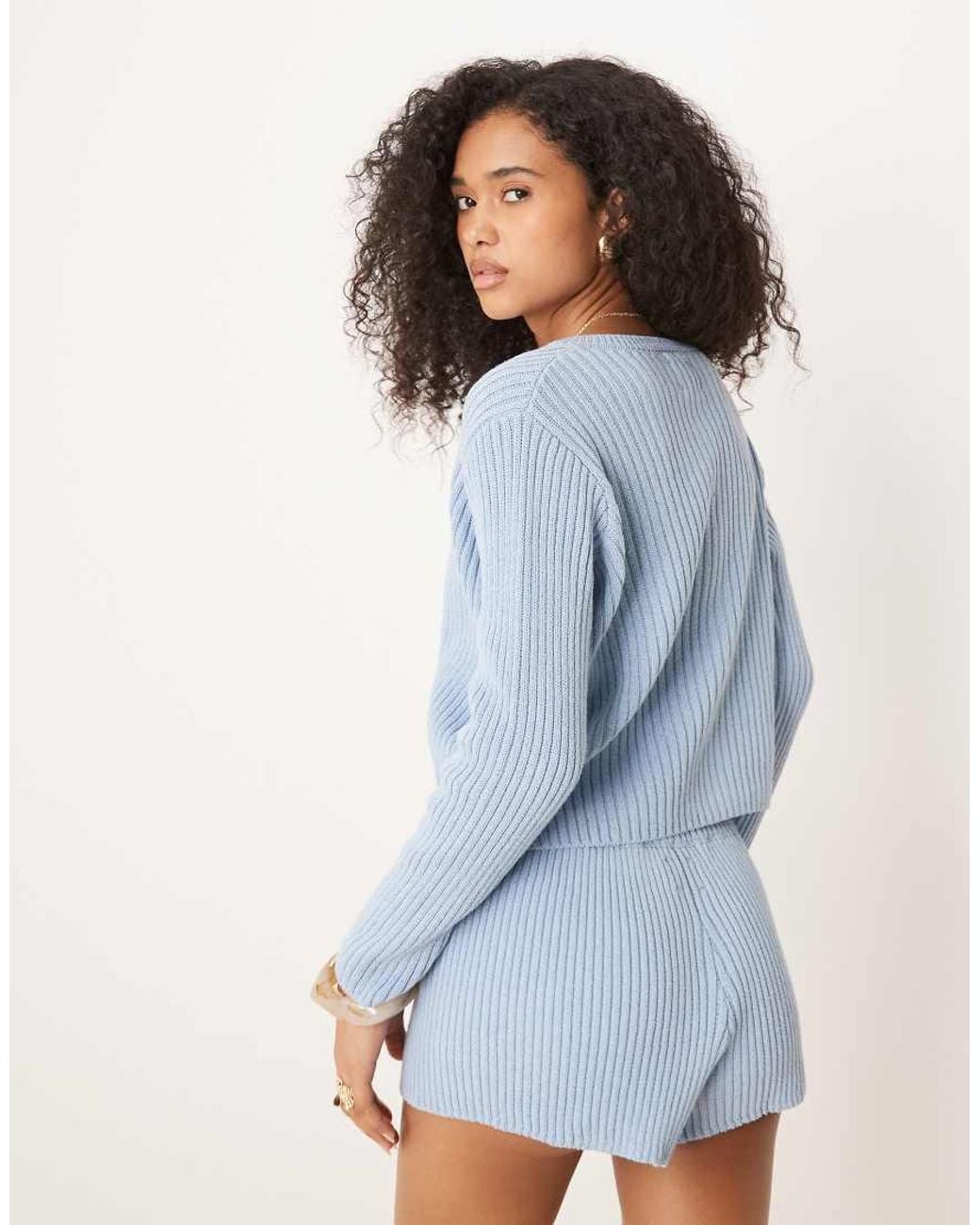 ASOS Blue Neat Fit Knitted Cardigan
