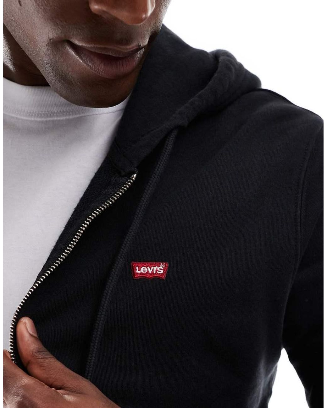 Levi's Blue Original Batwing Logo Zip Through Hoodie for men