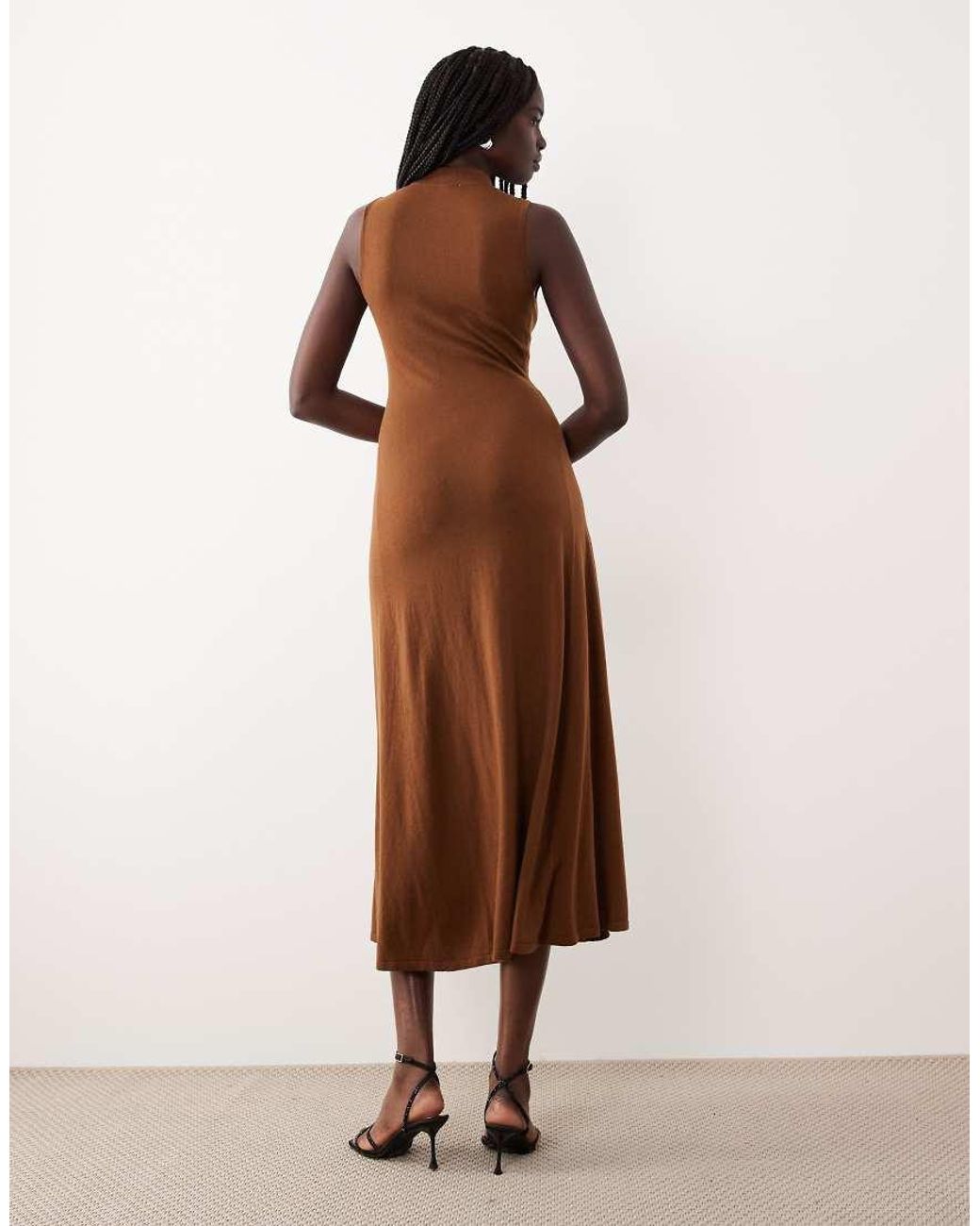 Mango Natural Sleeveless Maxi Dress With Hardware Detail