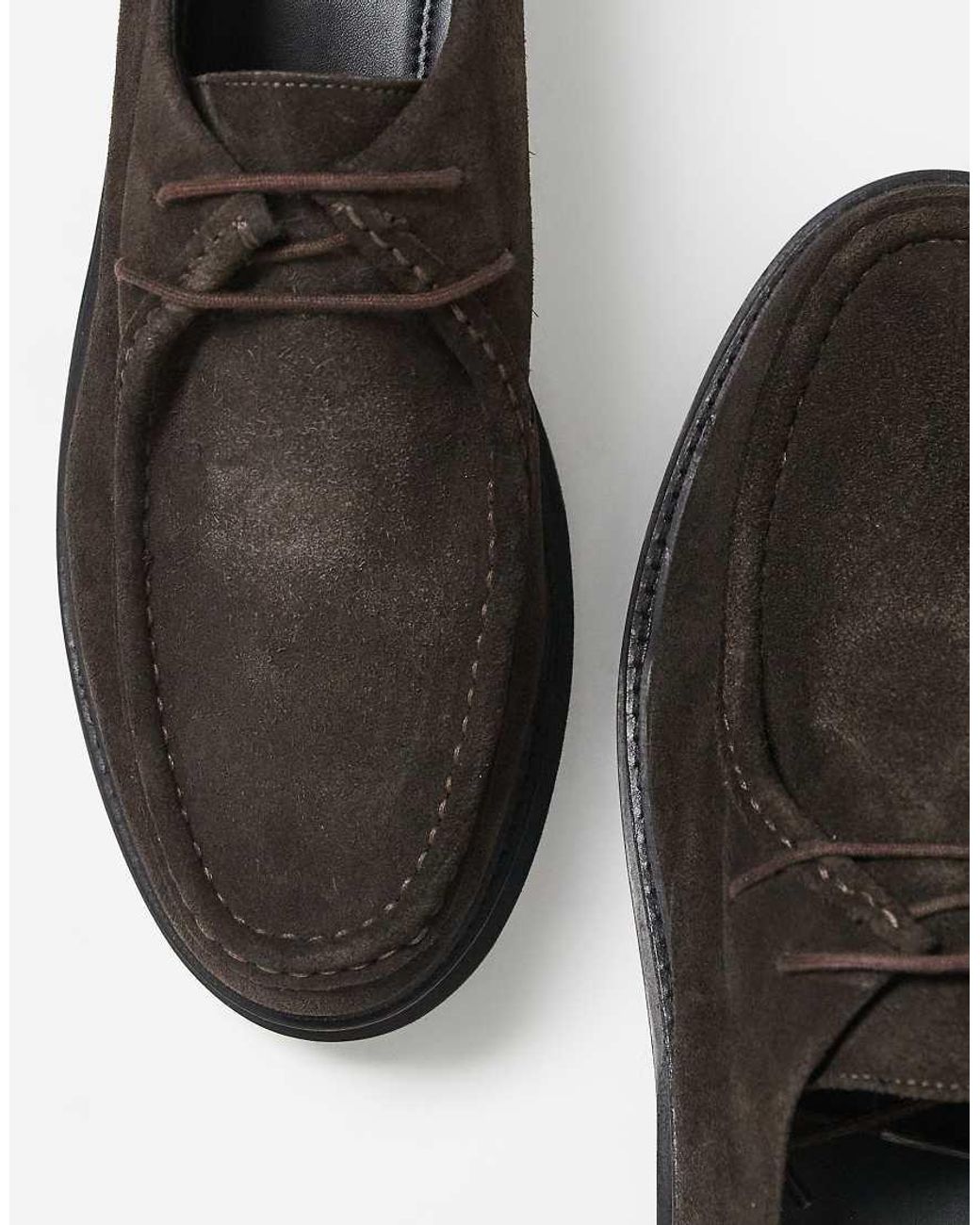 Walk London Black Brooklyn Apron Shoes for men