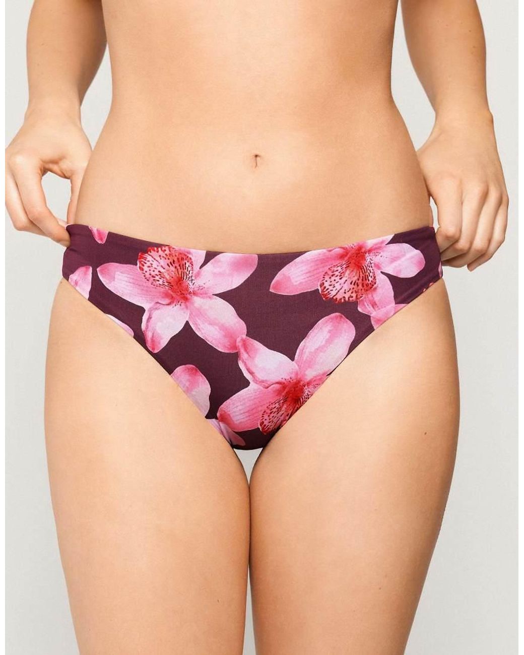 Tezenis Pink Hibiscool Classic Bikini Bottoms