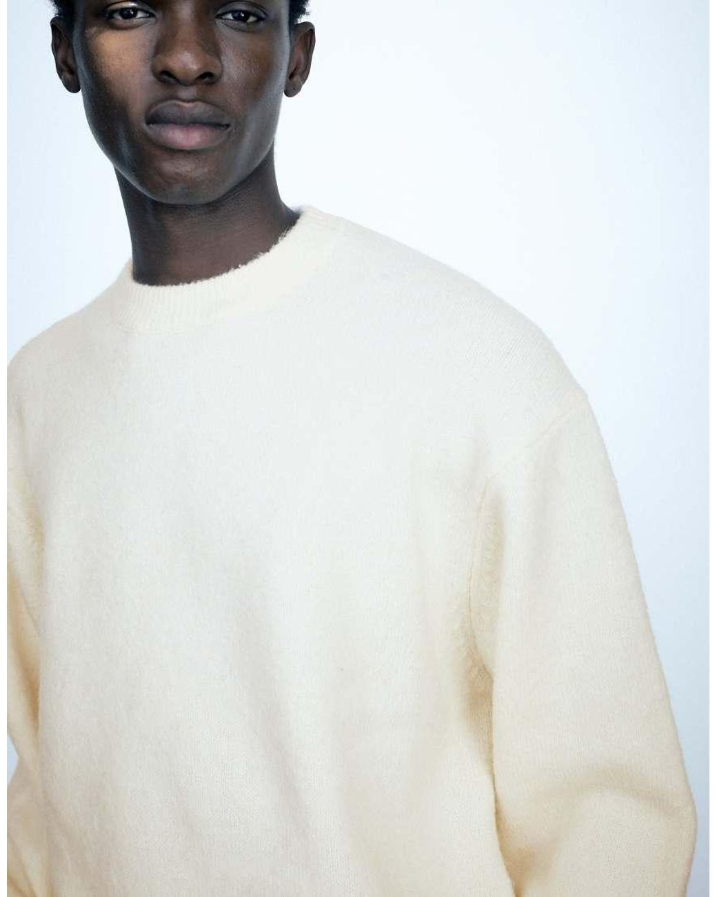 Basic Maglione Girocollo di Pull&Bear in White da Uomo