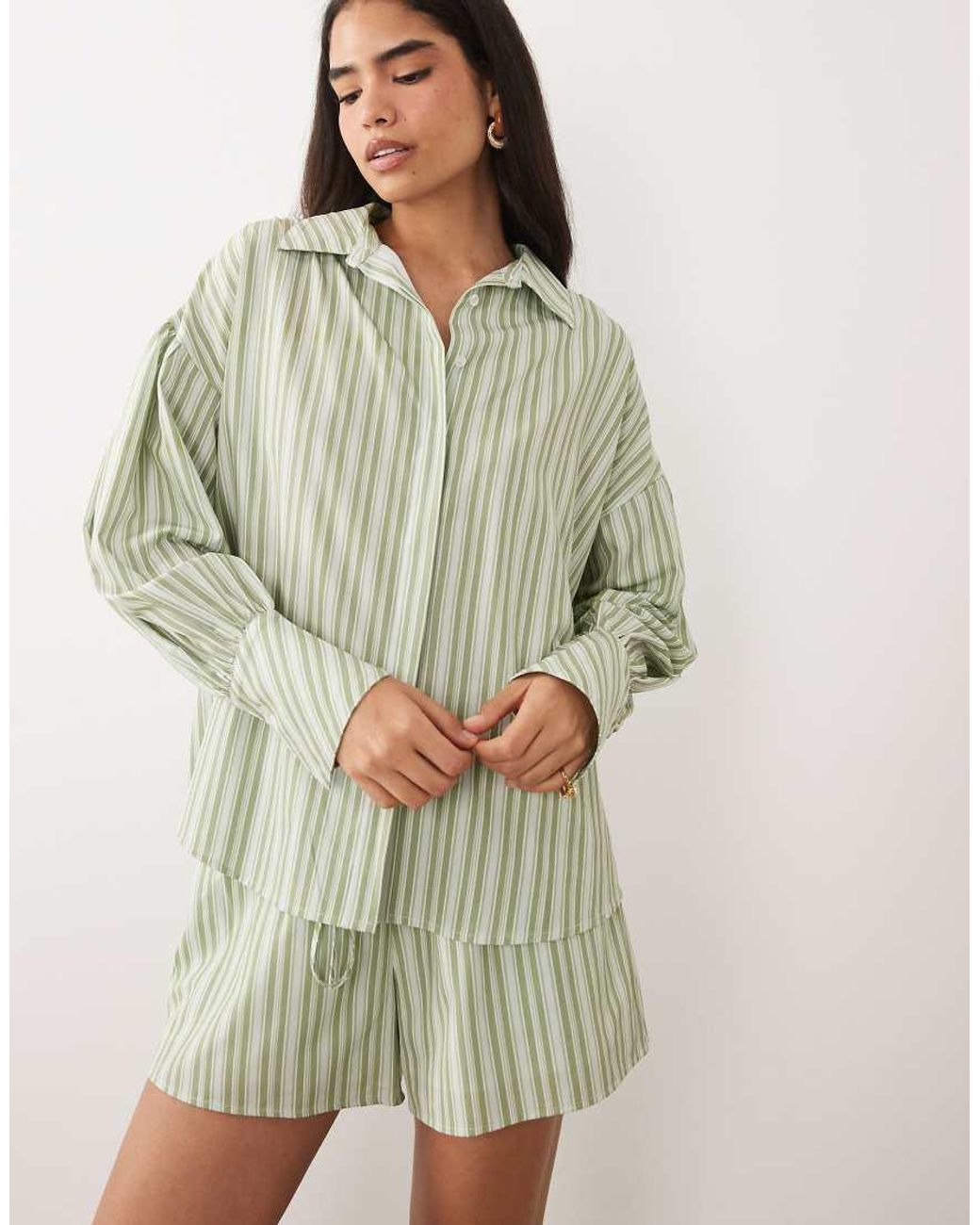 Aria Cove Natural Pocket Front Deep Cuff Oversized Shirt