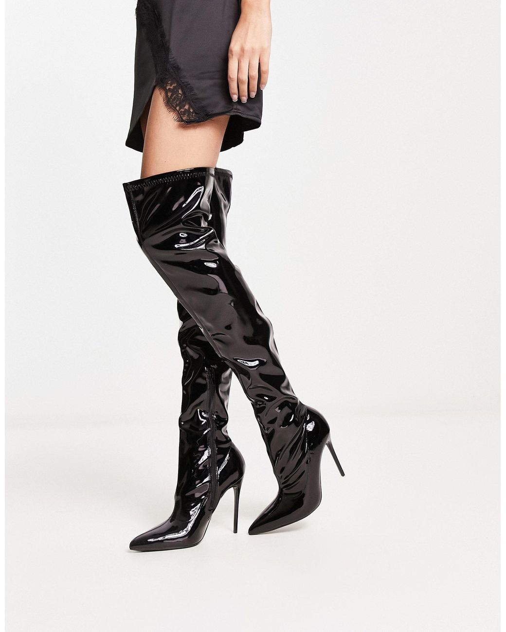 Over the knee vinyl boots sale