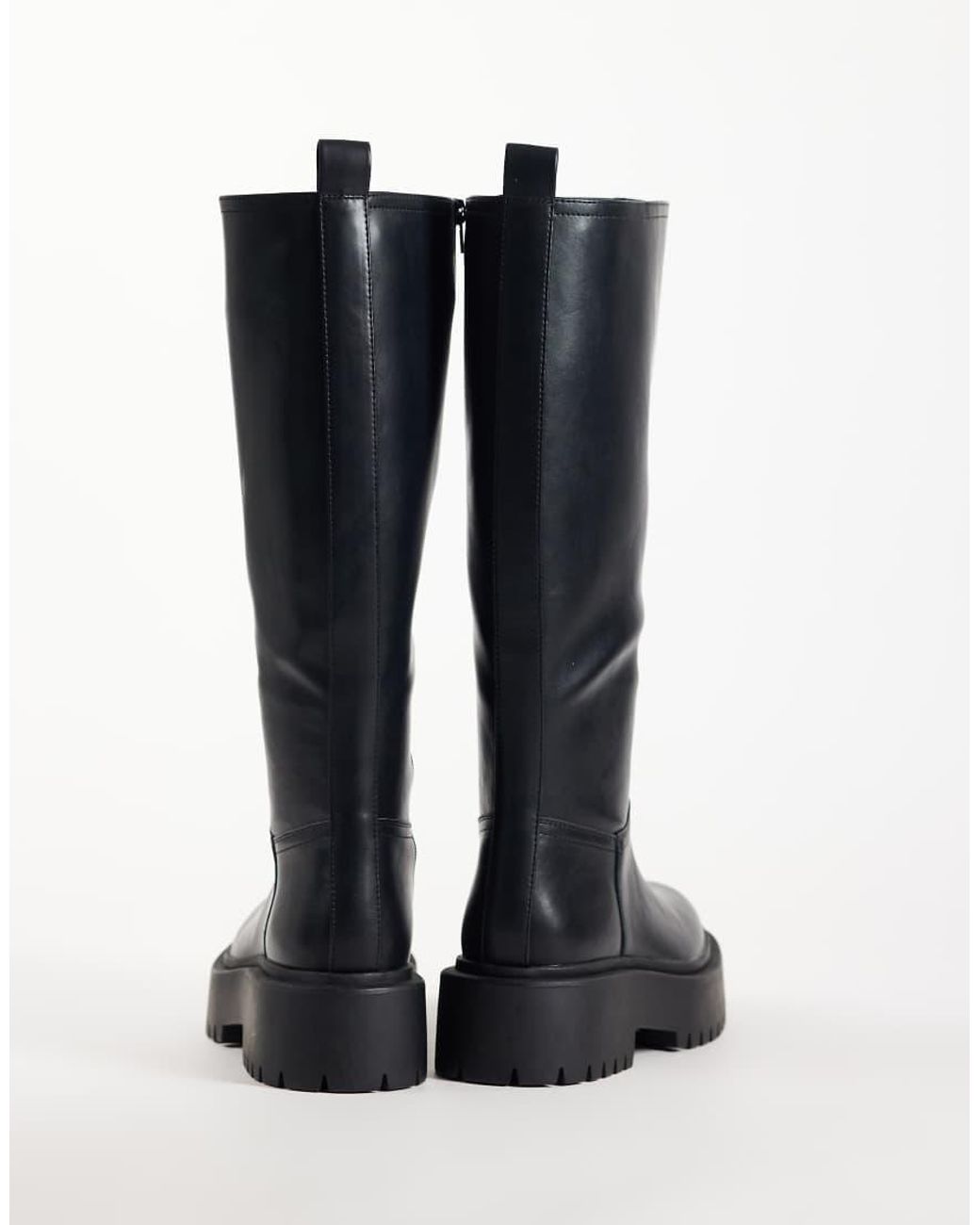 ASOS Blue Carys Chunky Pull On Knee Boots
