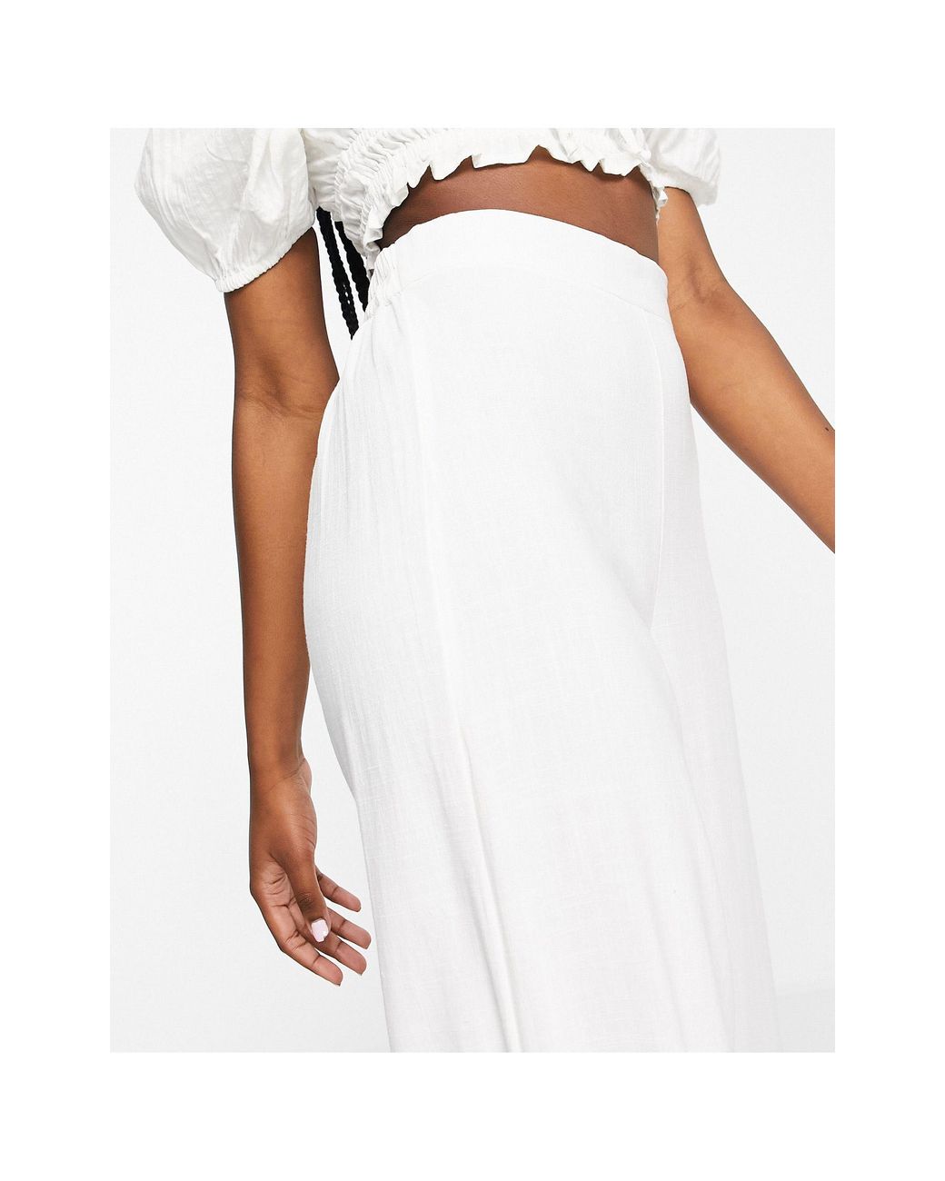Miss Selfridge Linen Wide Leg Trouser 