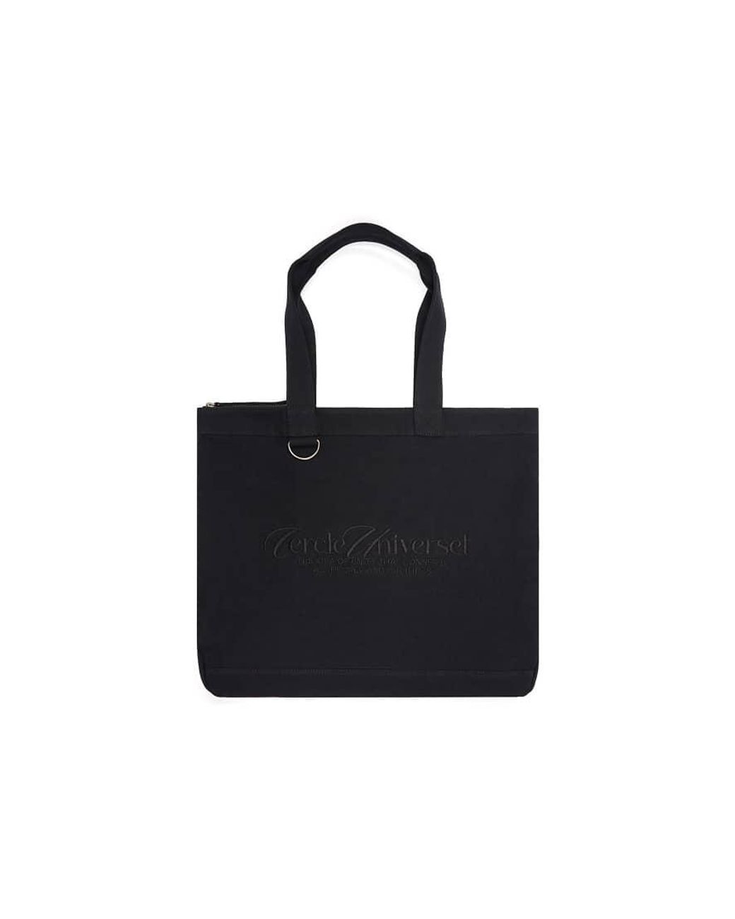 Bershka Black Embroidered Tote Bag for men