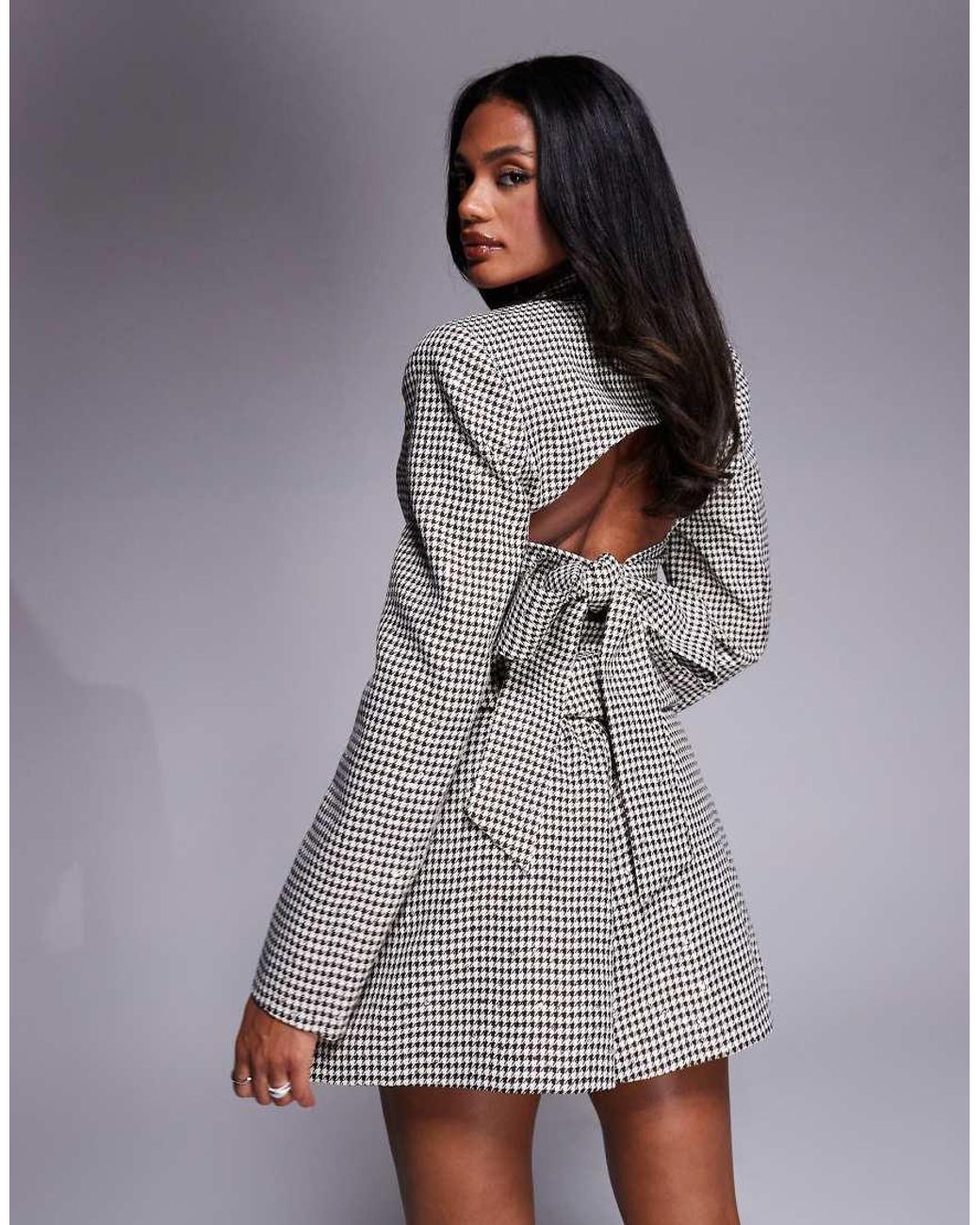 ASOS Gray Sequin Houndstooth Flippy Shorts