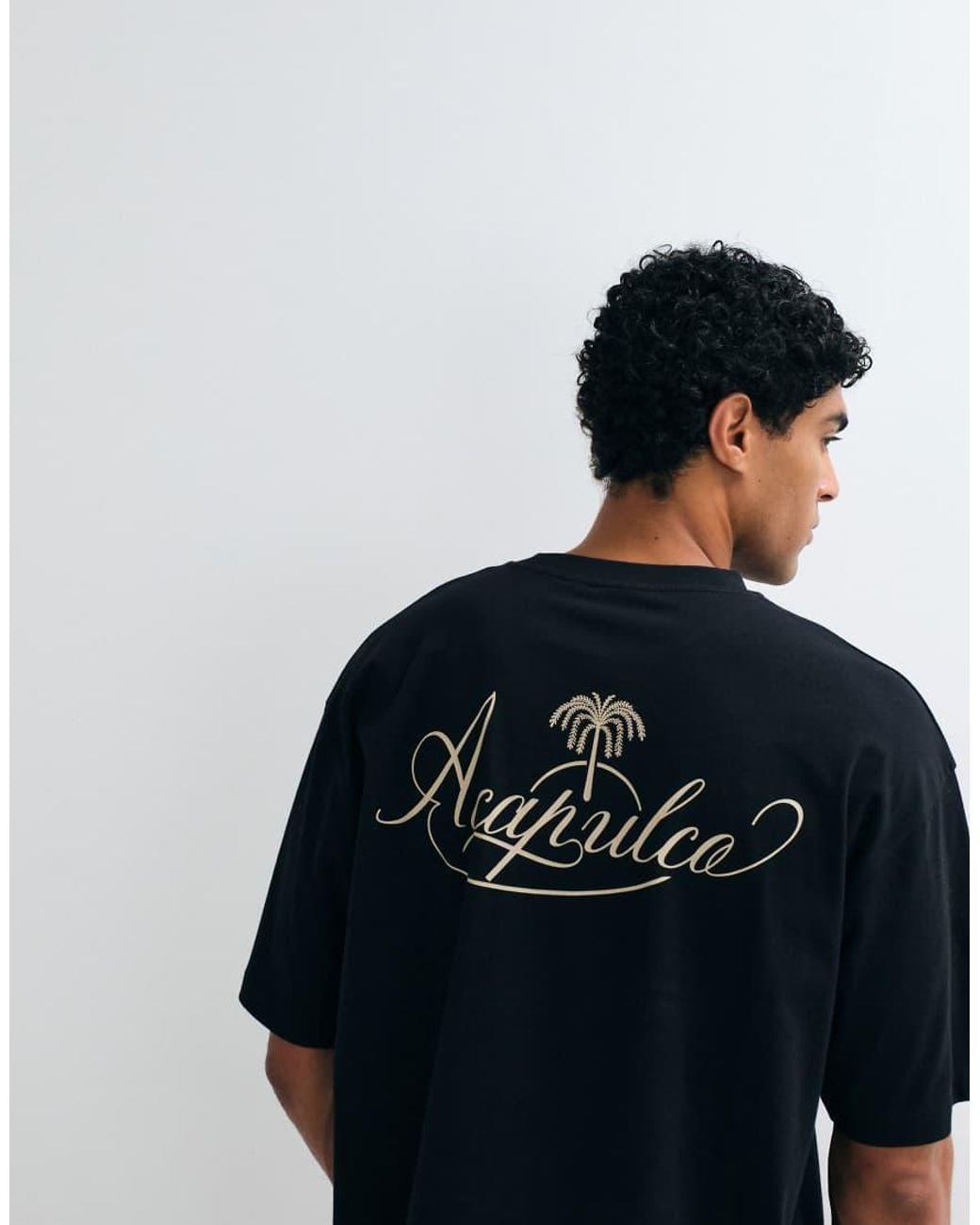 ASOS Black Oversized T-Shirt With Text Back Print for men