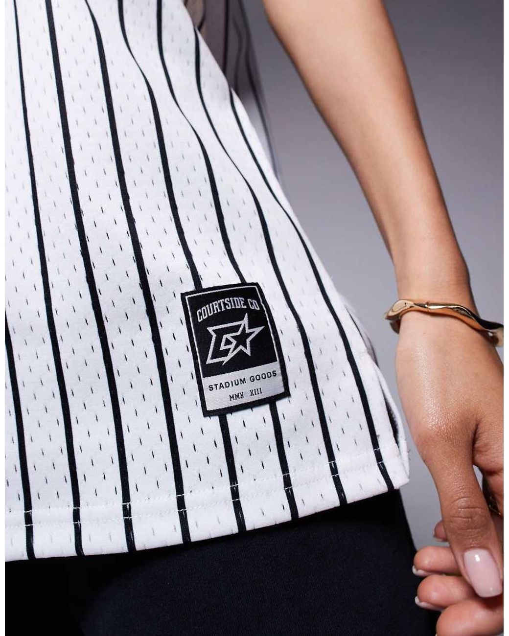 Courtside White Log Detail Oversized Vest