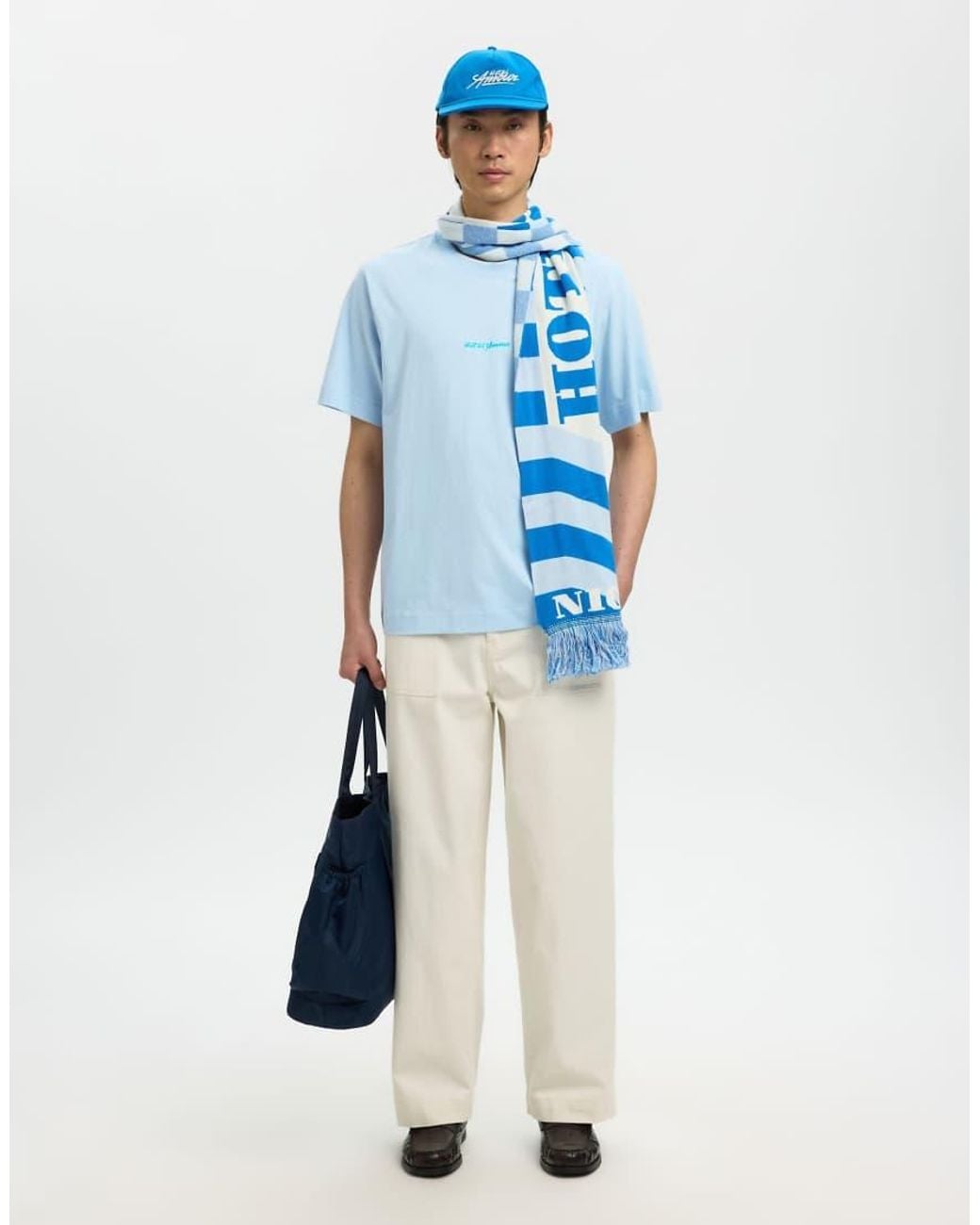 SELECTED Blue T-Shirt for men