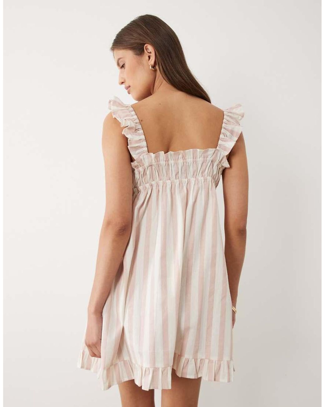 Wednesday's Girl Natural Wednesdays Girl Ruffle Sleeve Babydoll Cami Dress