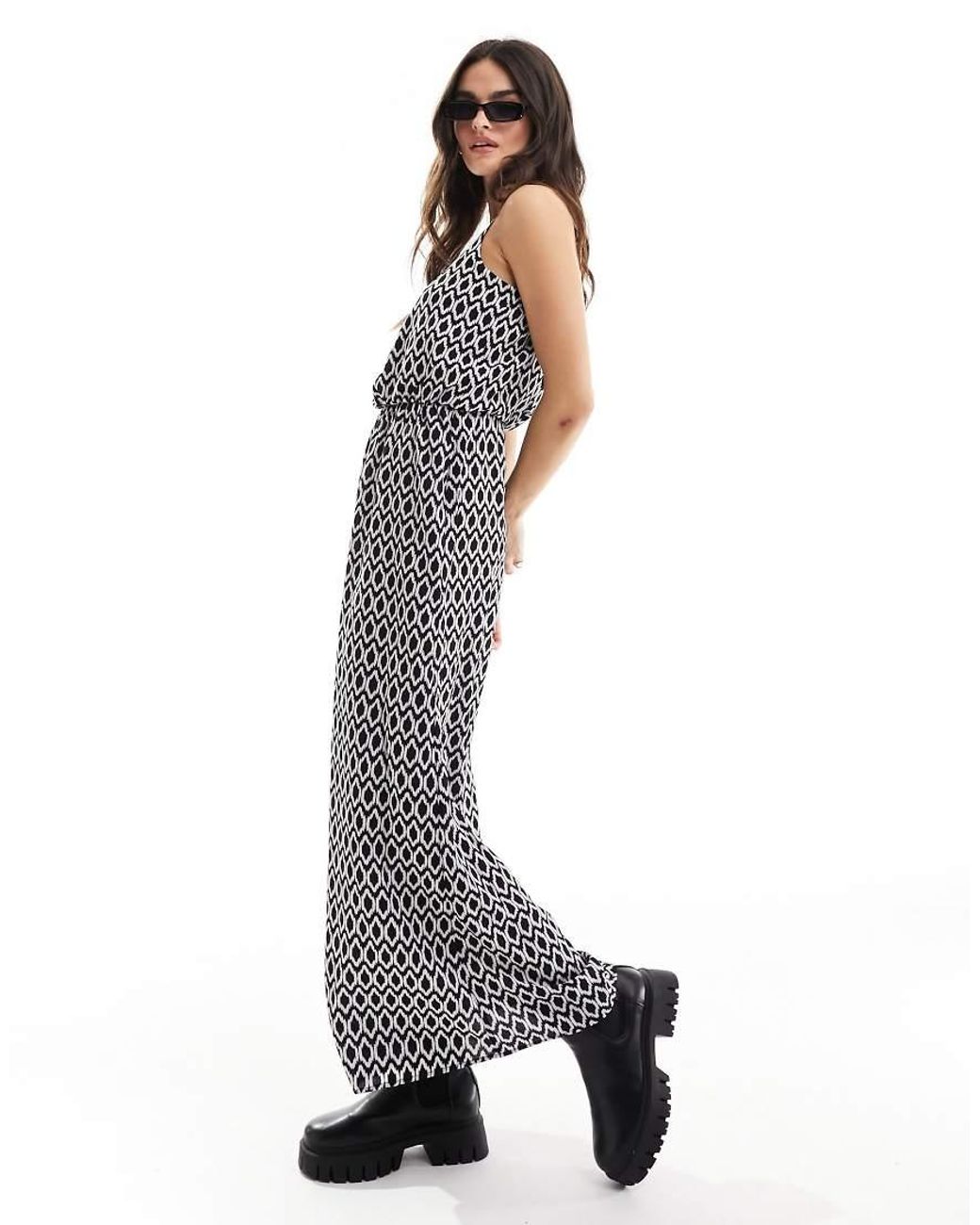 ONLY White Strappy Maxi Dress With Graphic Print