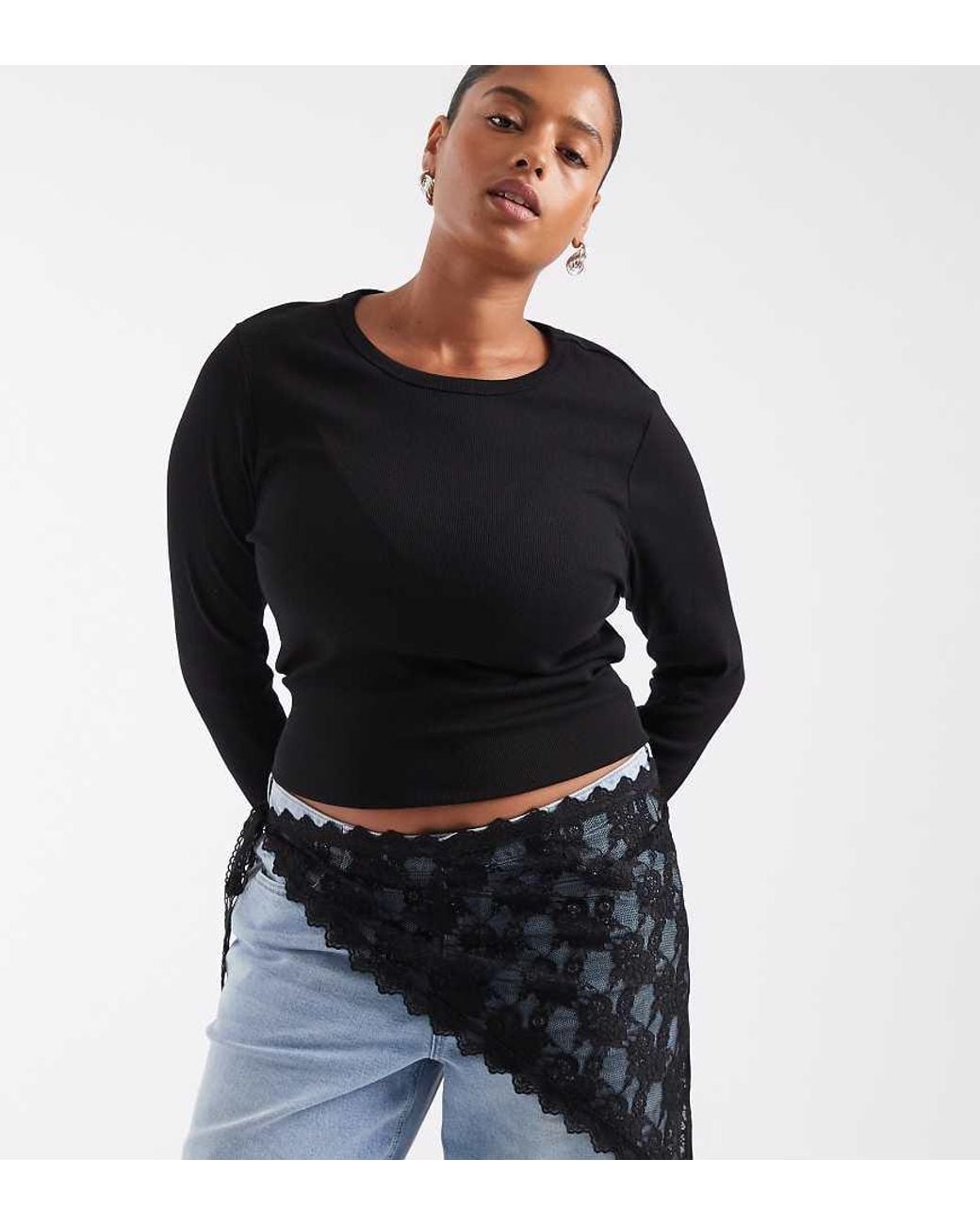 ONLY Black Waist Lace Scarf