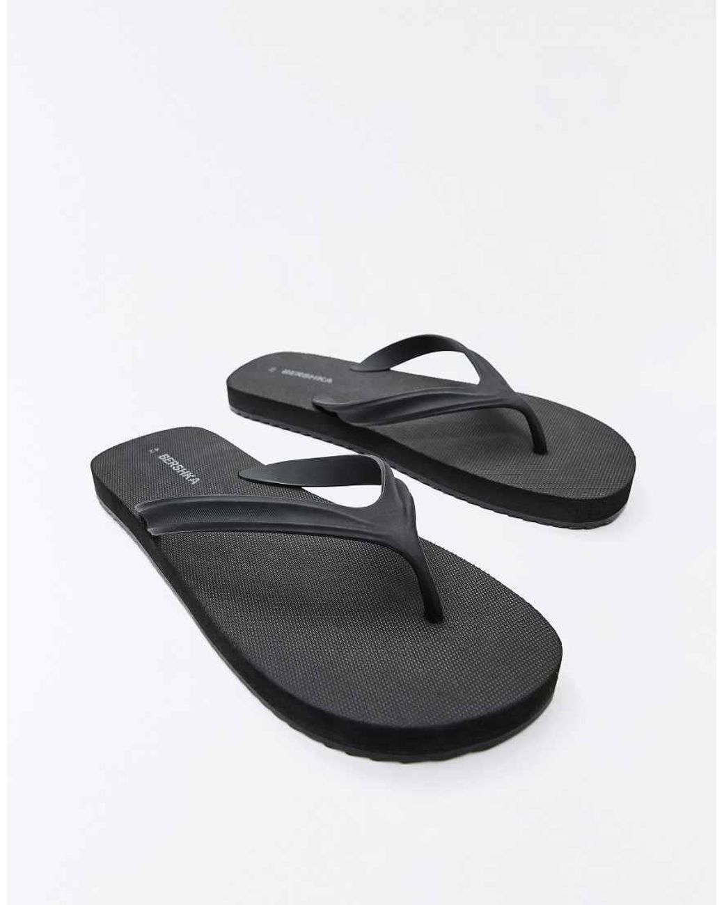 Bershka White Flip Flop-flat Sandals for men