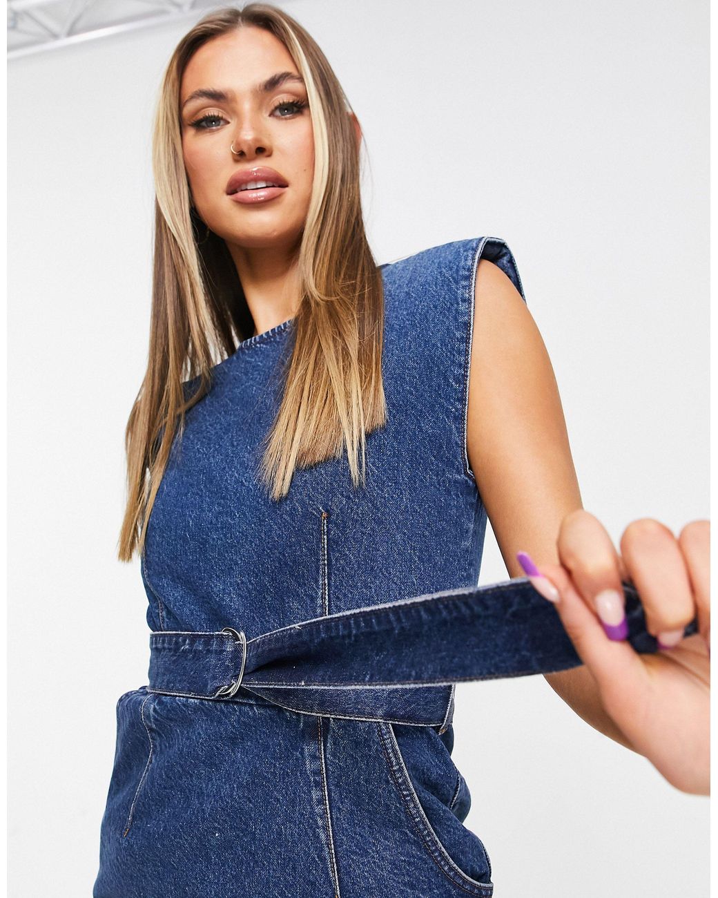 Missguided dungaree dress cheap