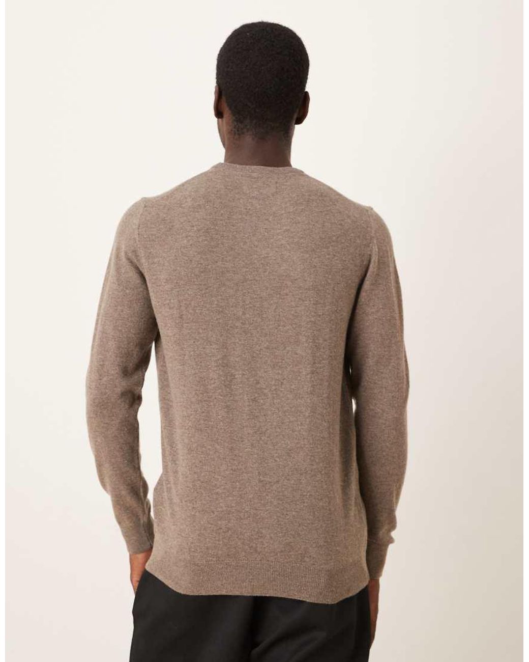 Barbour Natural Essential Lambswool Crew Neck Sweater for men
