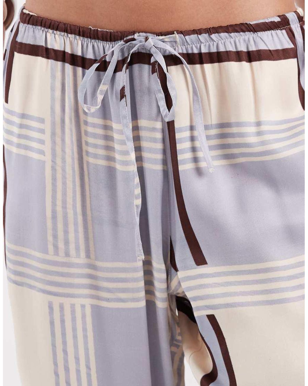 ASOS Multicolor Satin Wide Leg Trouser Co Ord