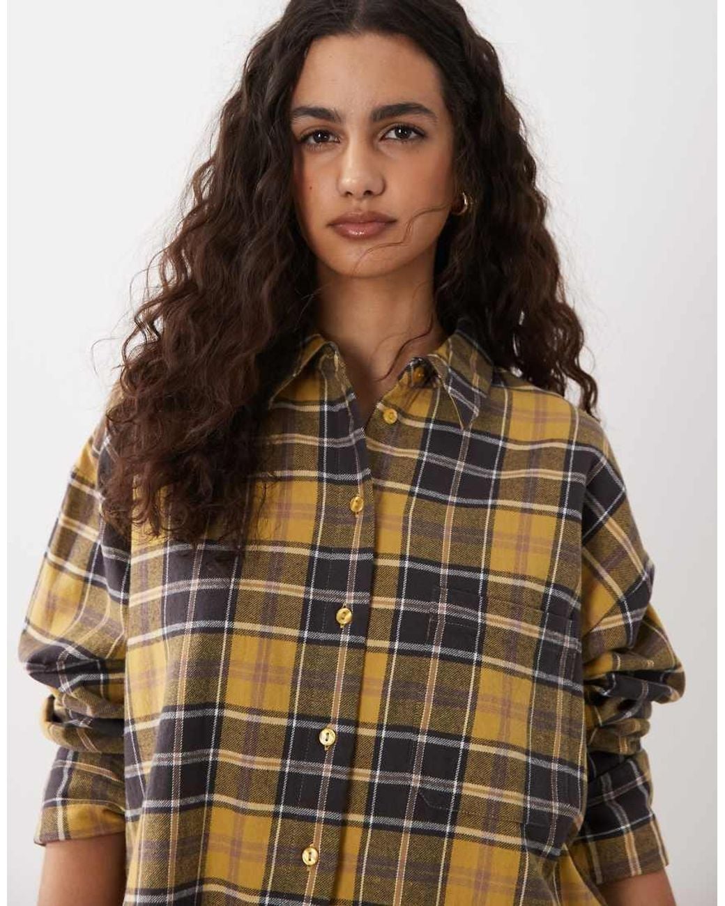 ASOS Natural Washed Check Shirt