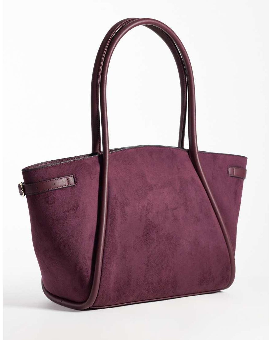 ASOS Purple Faux Suede Belted Tote Bag