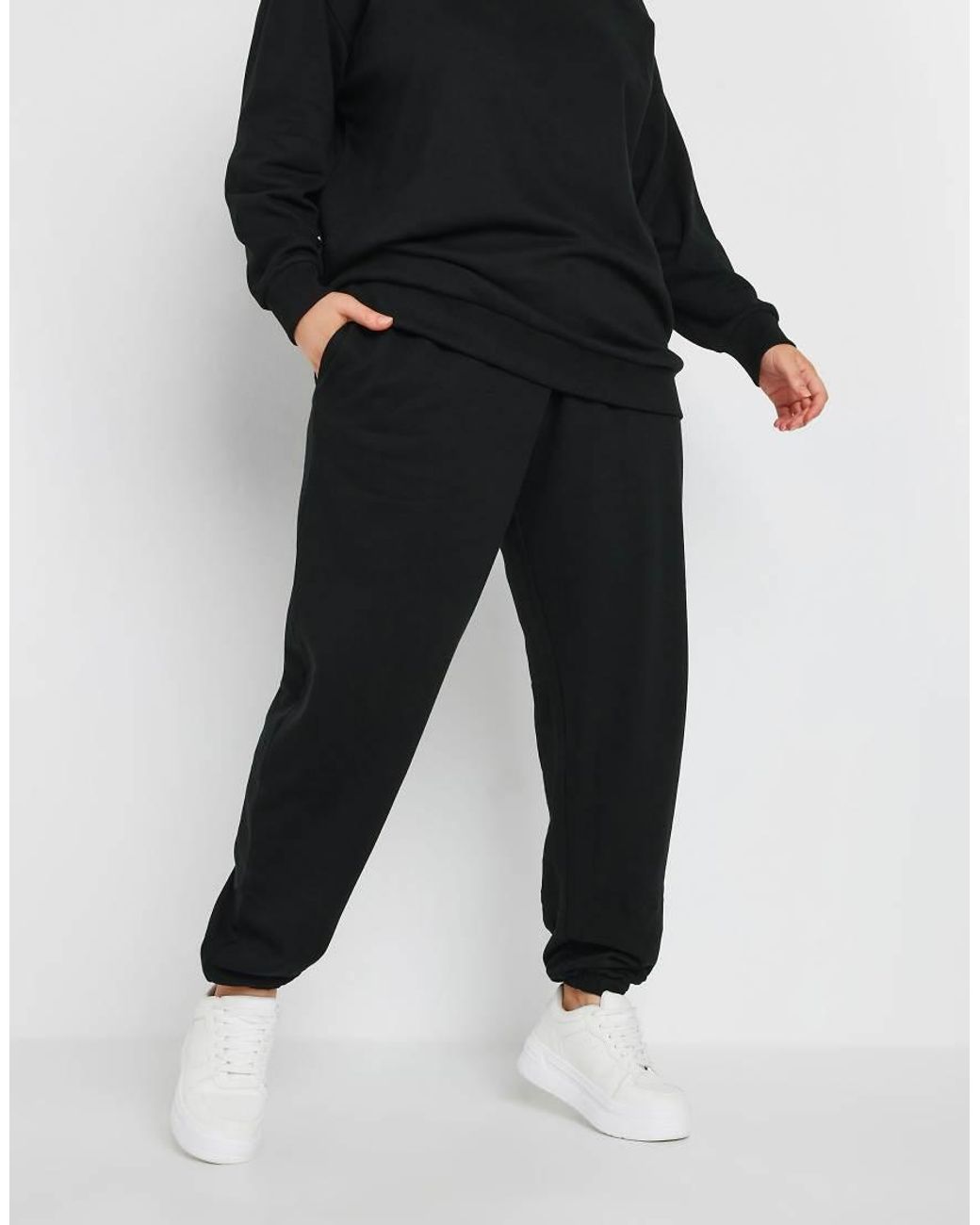 Yours Clothing Black Cuffed Joggers