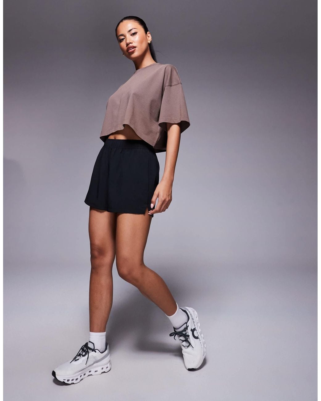 4505 Purple Icon Heavyweight Cotton Cropped T-shirt With Quick Dry Finish