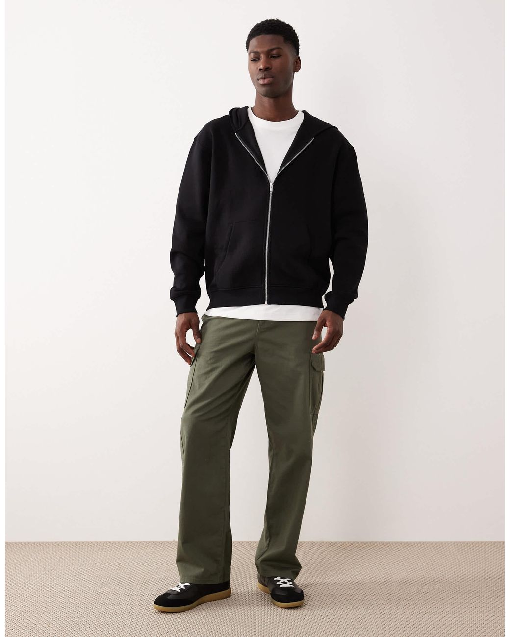 Essentials - sweat à capuche décontracté à fermeture éclair ASOS pour homme en coloris Black