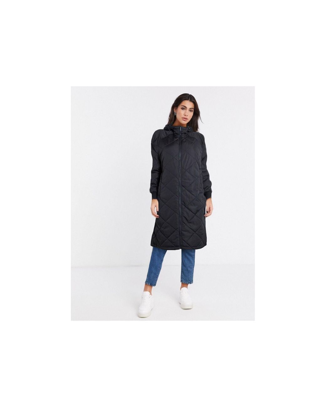 SELECTED Maddy Quilted Coat in Black - Lyst