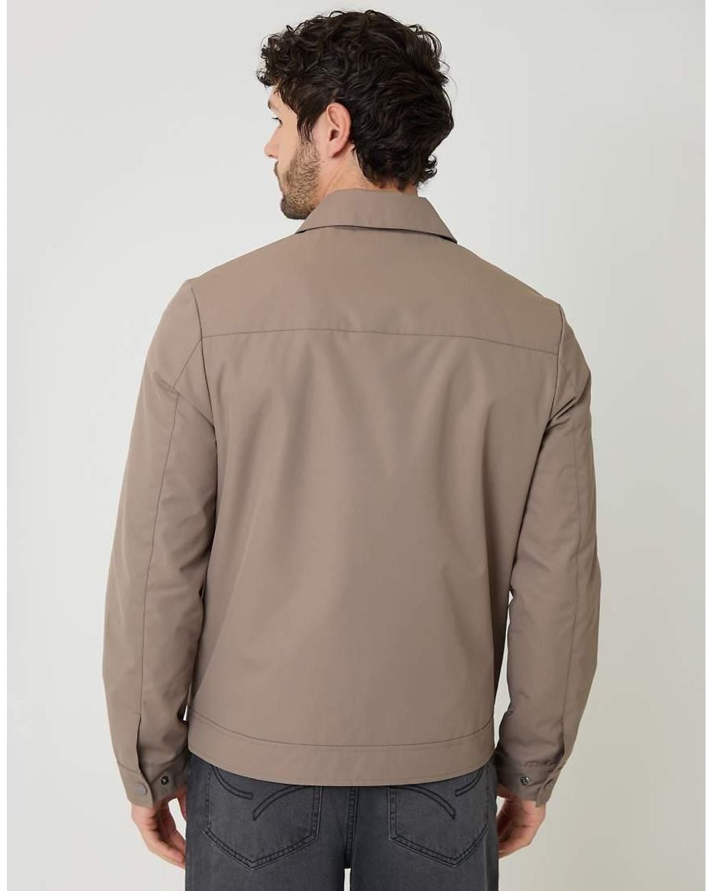 Threadbare Brown Showerproof Lightweight Zip Up Jacket for men