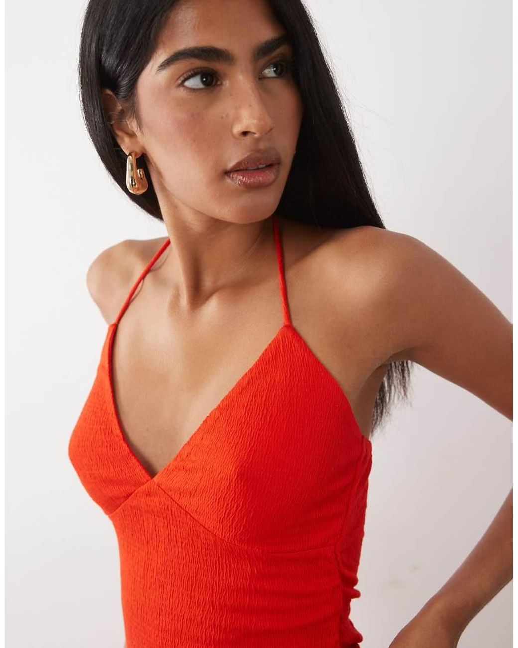 ASOS Red Co-ord Crinkle Cami Top