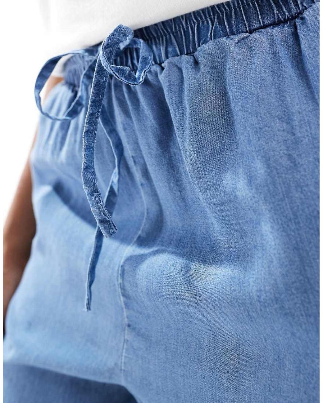 Vero Moda Blue Fluid Wide Leg Trousers