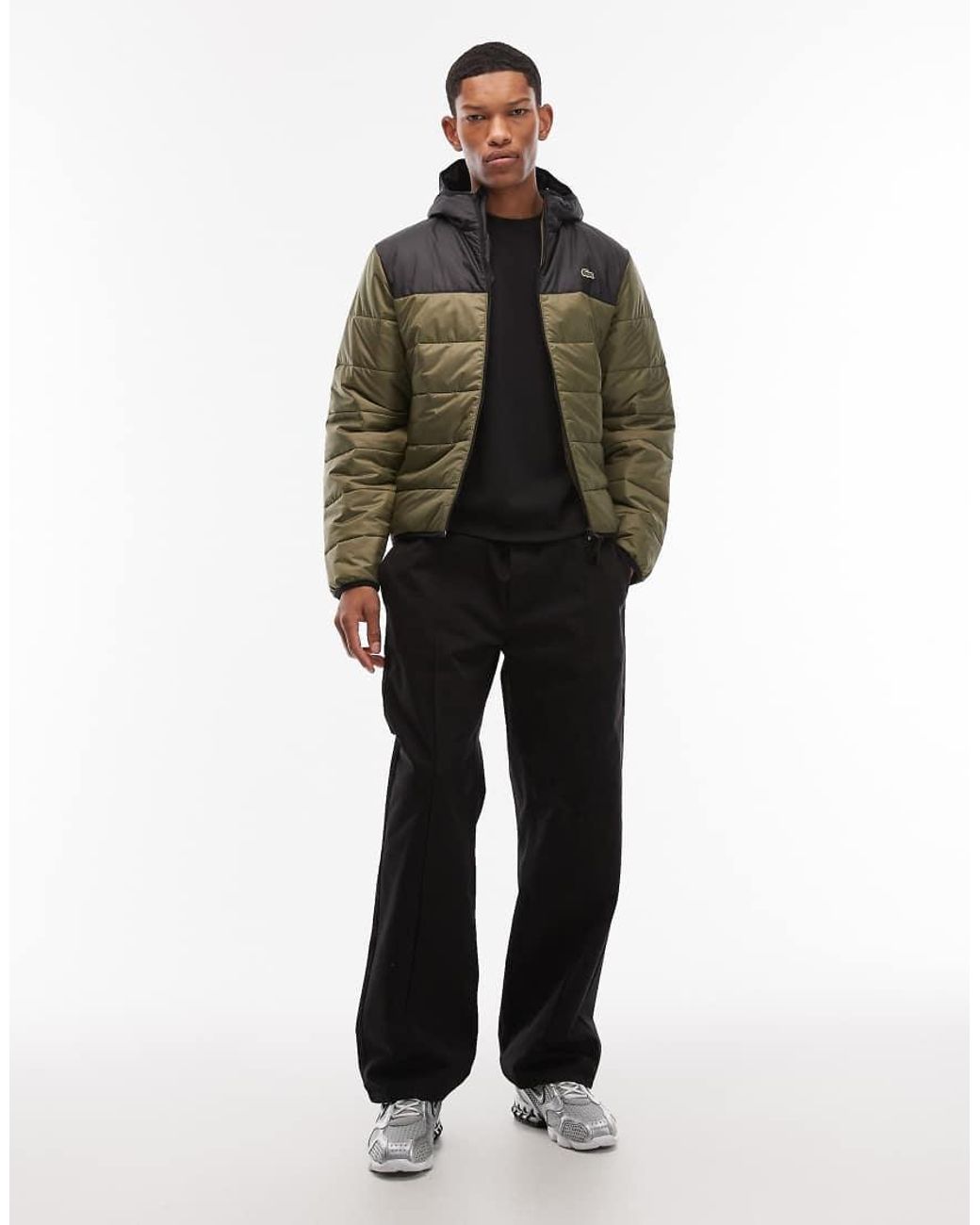 Lacoste Gray Two Tone Puffer Jacket for men
