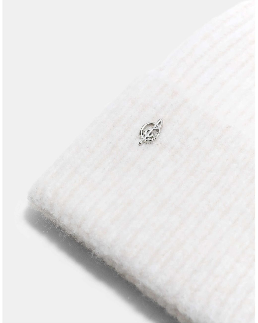 Stradivarius White Basic-strickmütze
