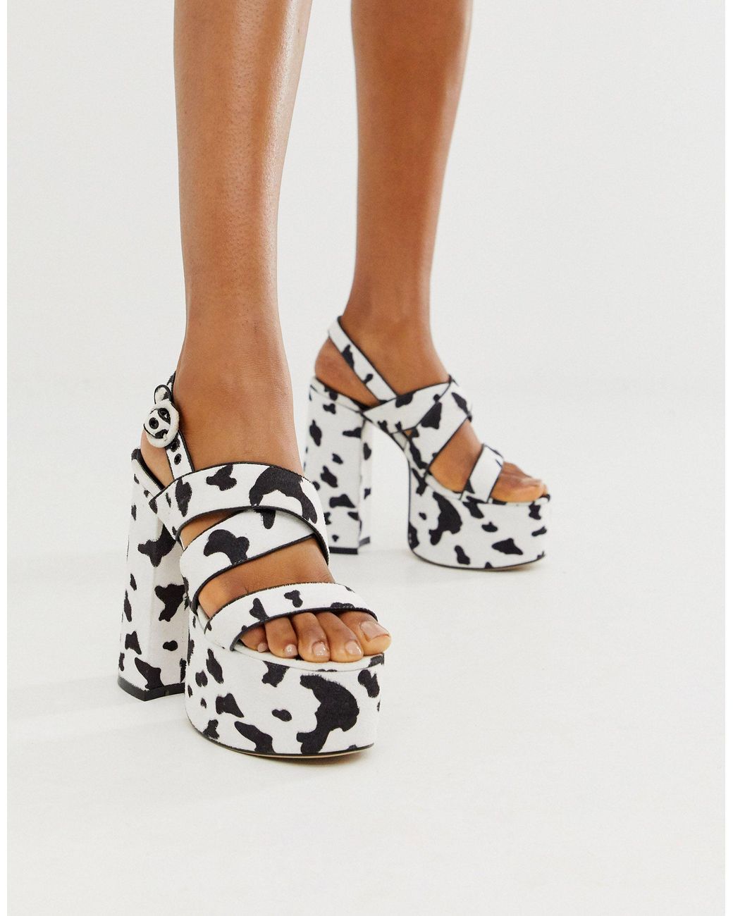 Cow print platforms hotsell