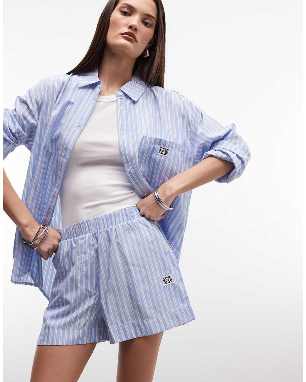 Noisy May Blue Oversized Shirt