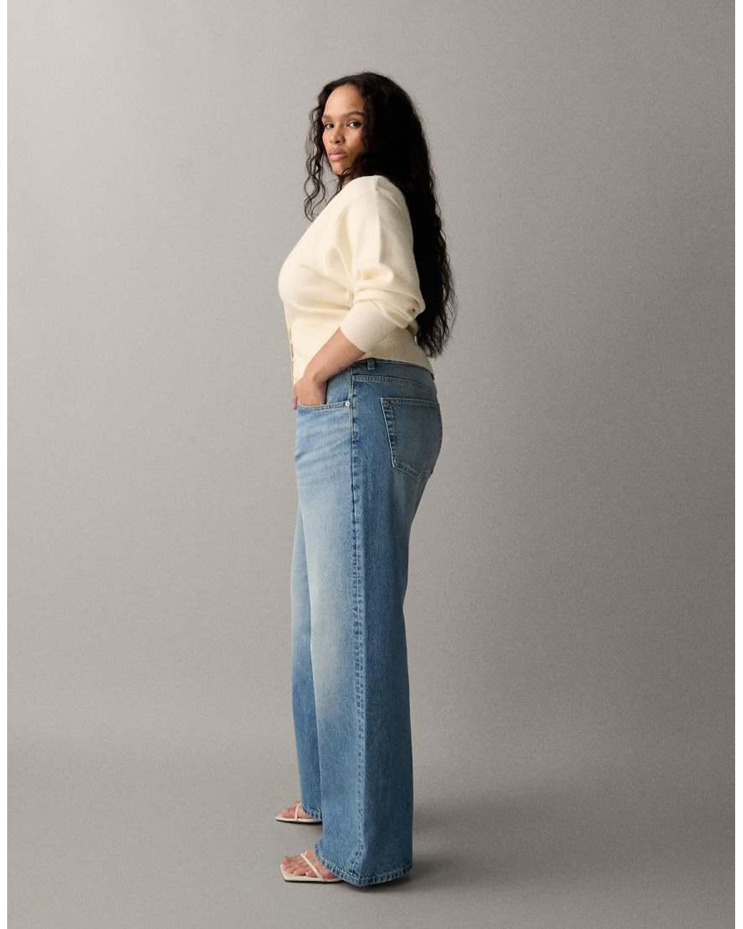 ASOS Blue Asos Design Circular Design Collection Curve Wide Leg Dad Jeans