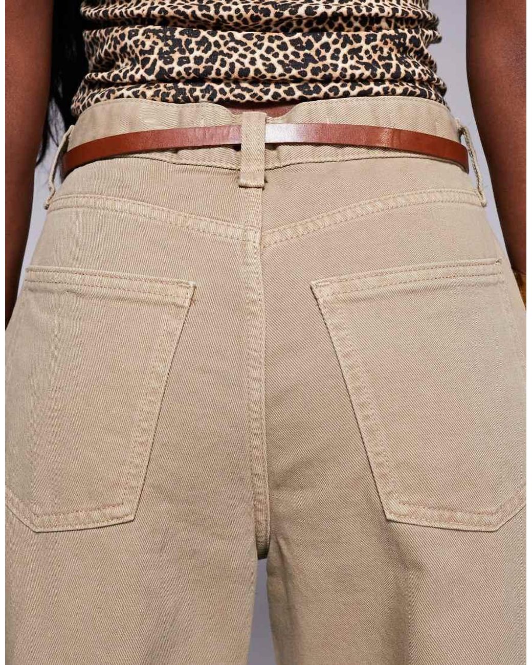 River Island Natural Tailored baggy Jean With Detachable Belt