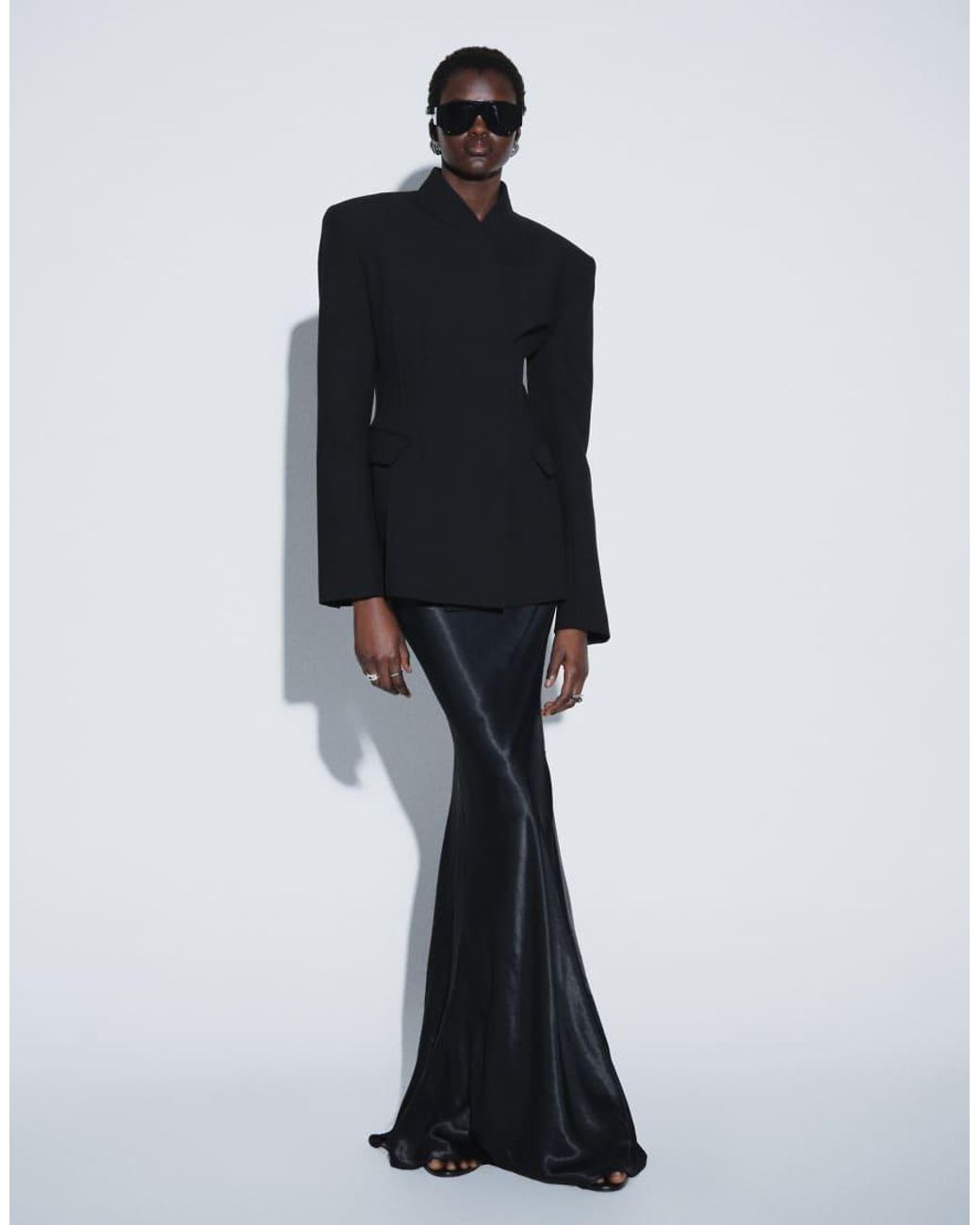 ASOS Black Ttya Cinched Blazer With Seam Details