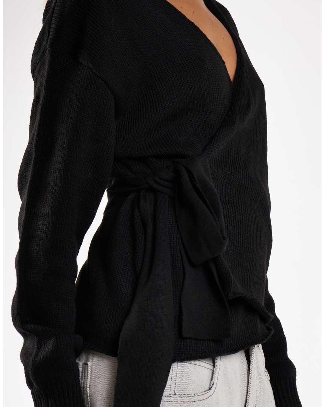 Glamorous White V Neck Wrap Knit Cardigans