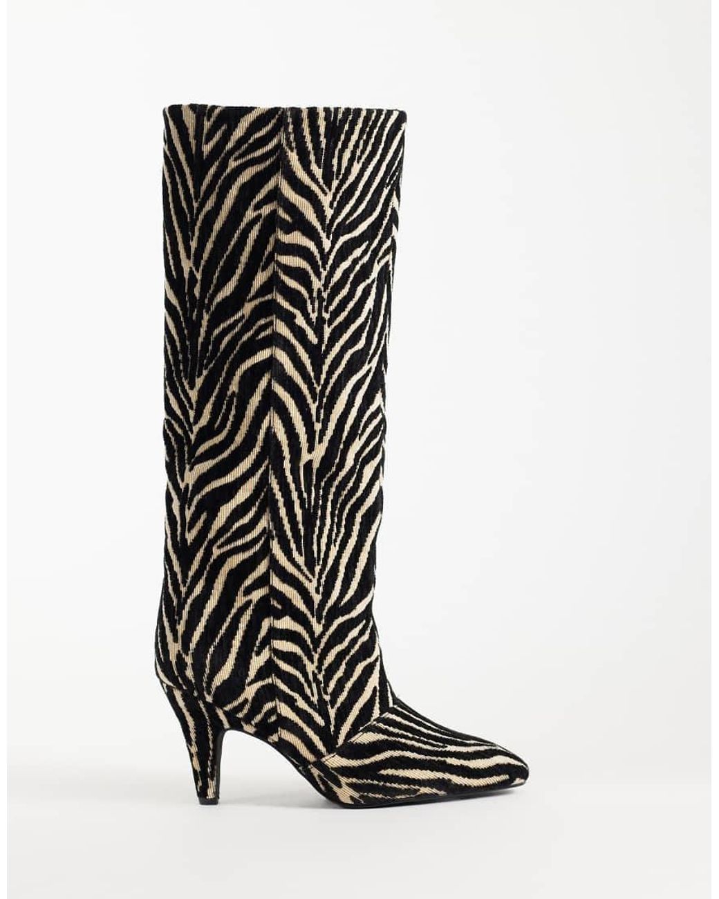 ASOS White Contessa Cone Heel Slouch Knee Boots