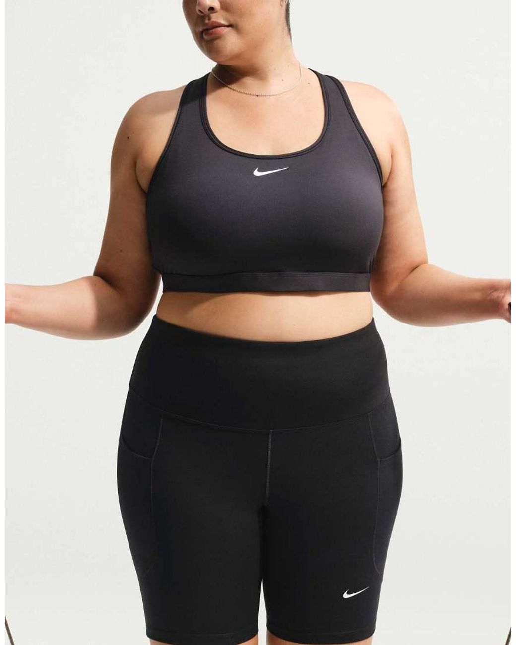 Nike Black High-waisted 8-inch Shorts With Pockets