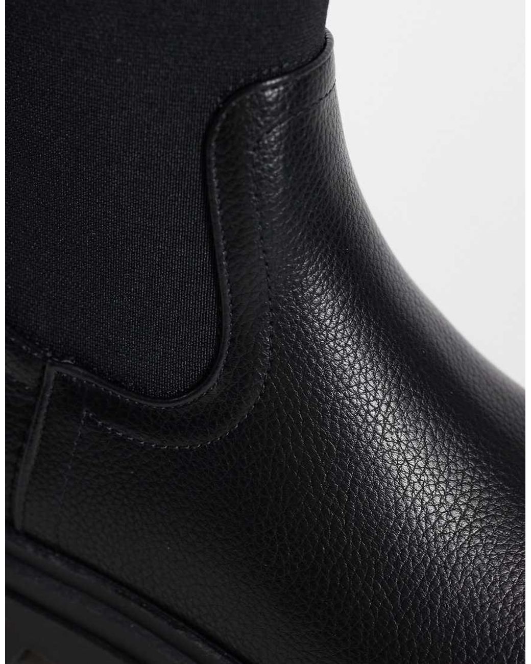 SEQWL Black Twirl Chunky Chelsea Boots