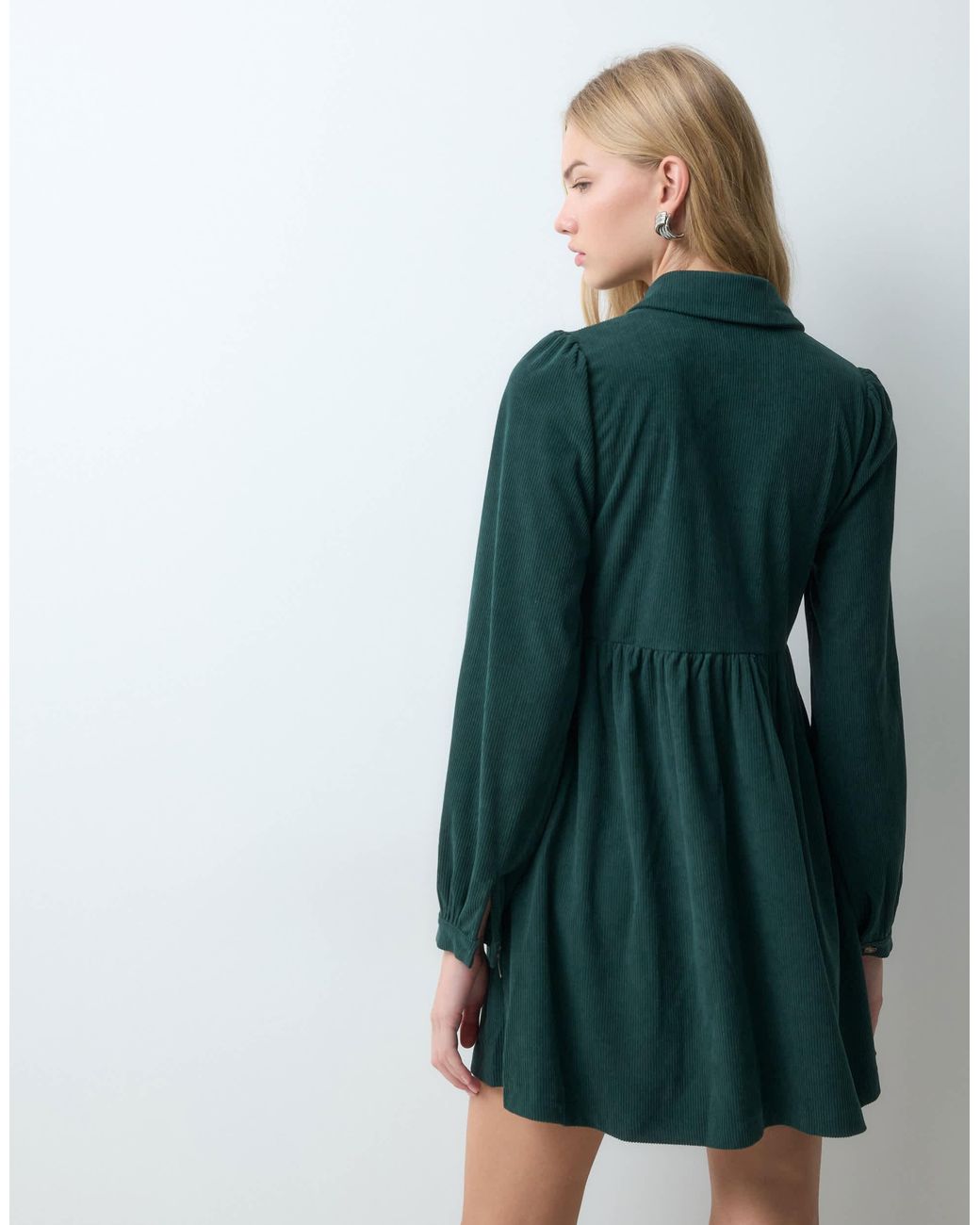 Threadbare Green Button Through Mini Dress